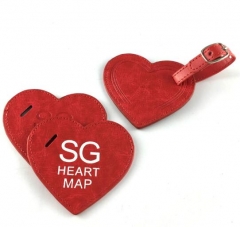 Etiquetas de saco em forma de coração vermelho personalizado por atacado