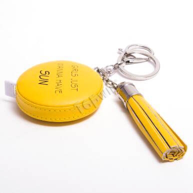 Custom Gold PU Leather Wrapped Square Tape Measure for Tailor